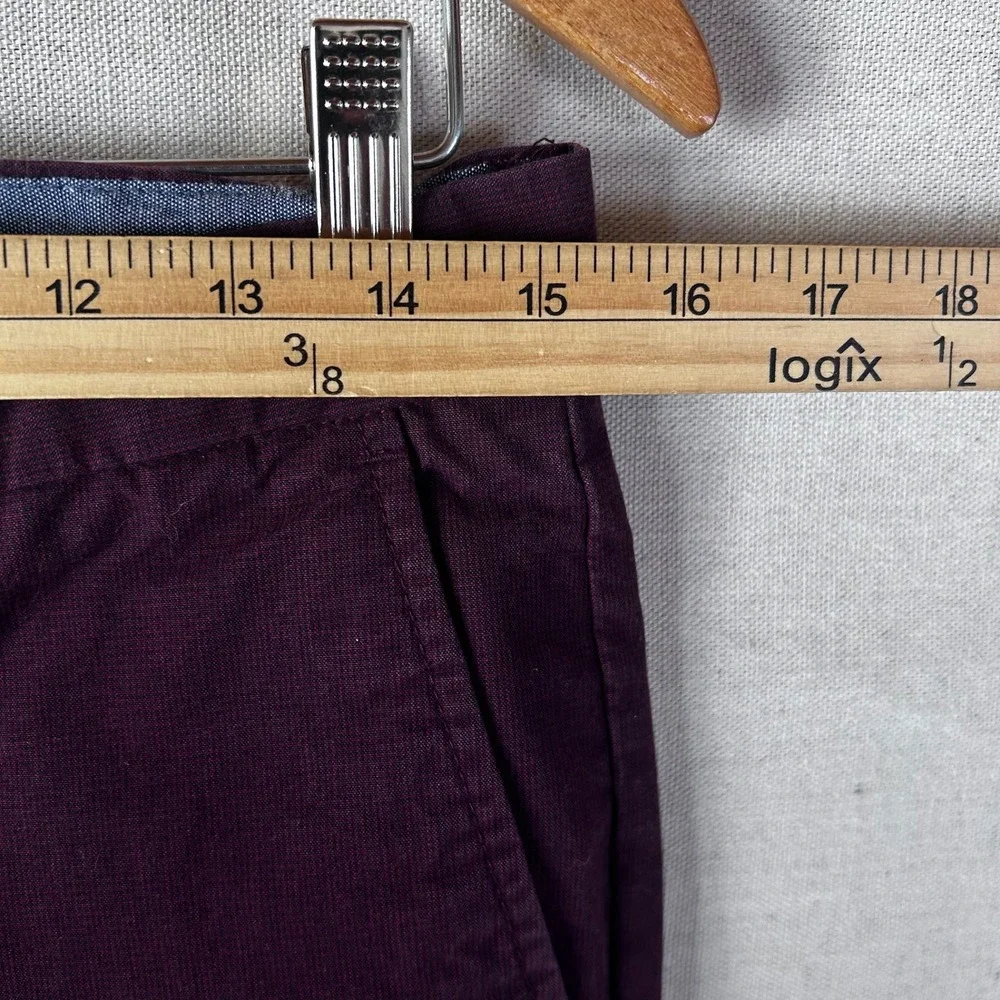 Banana Republic Aiden Fit Chinos Mens 30x30 Burgundy Slim Cotton‎ Pants 1166